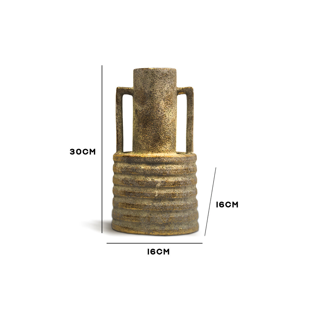 Stone Finish Double Handle Vase Small  IDC179-A55