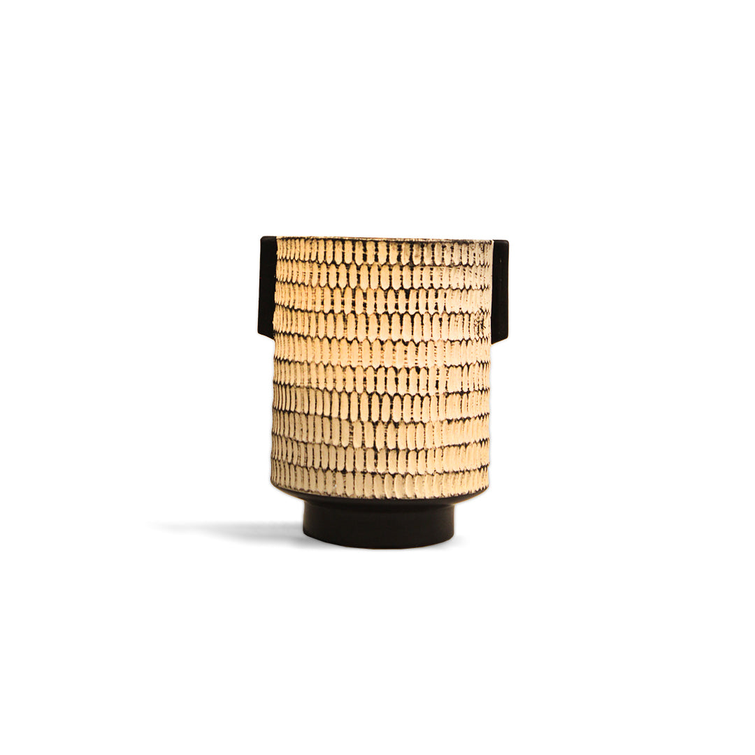 Black & White Checkered Textured Vase - Small Showpiece IDC179-A57