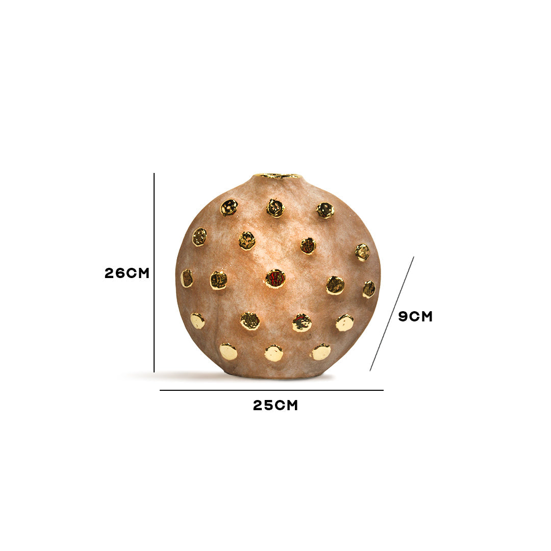 Ceramic Vase with Golden Studs Small - IDC179-A59