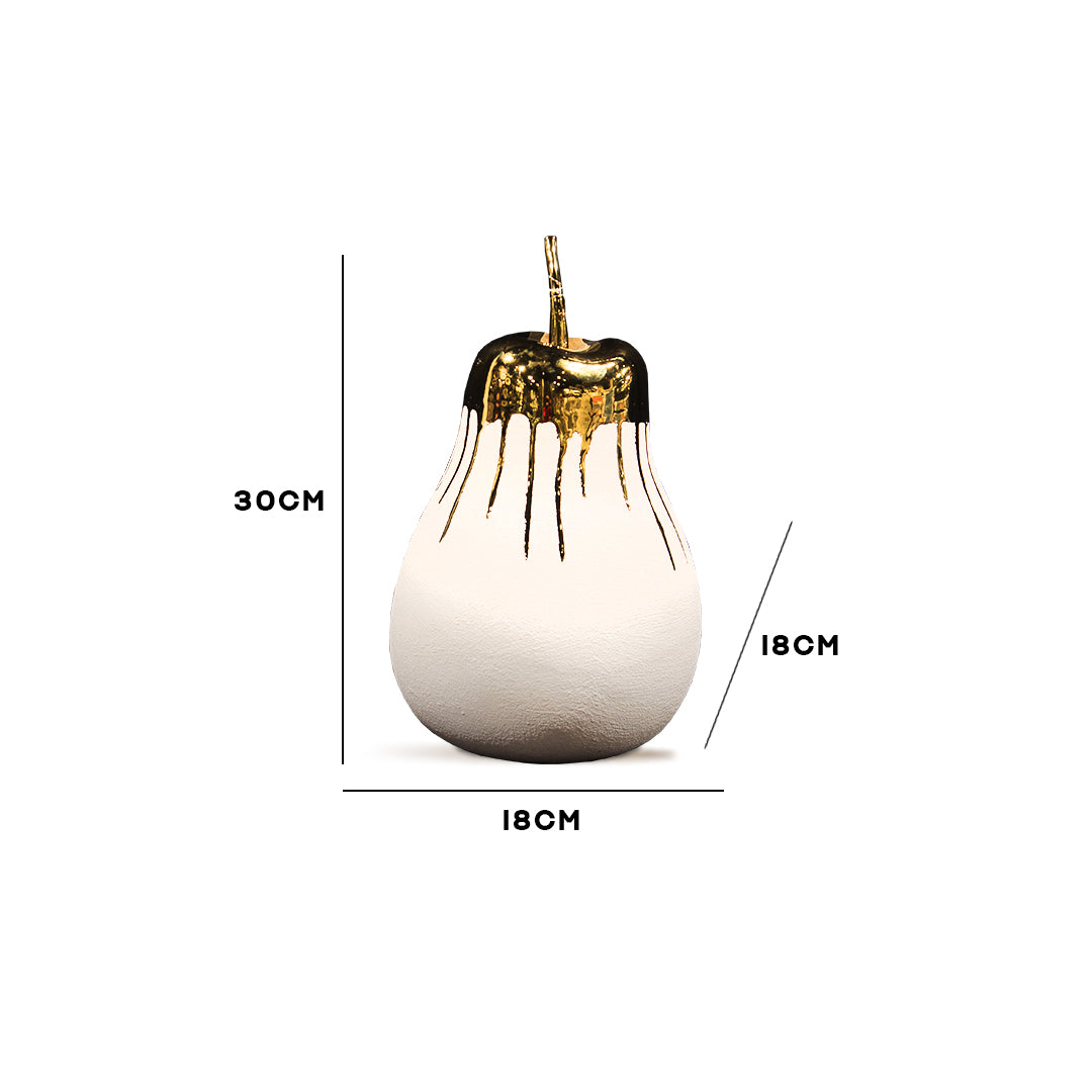 White Pear Accents with Gold Drip Small -IDC179-A65