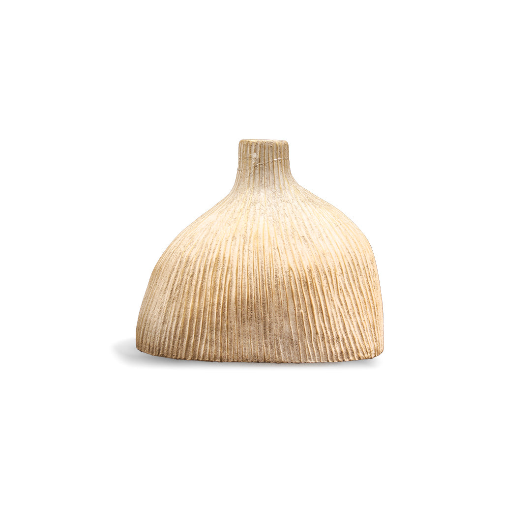 Woven Textured Ceramic Brown Vase Small -IDC179-A66