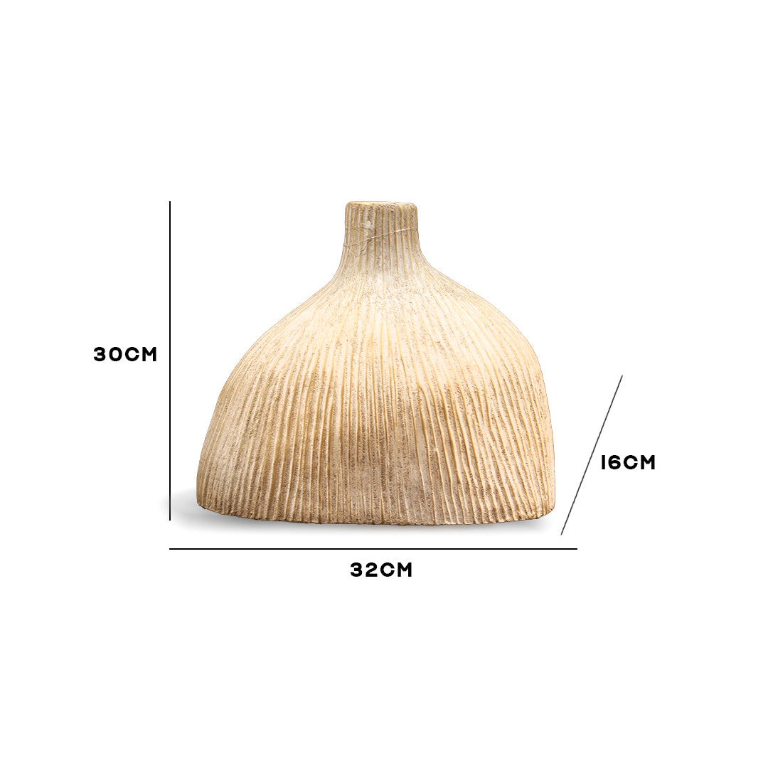 Woven Textured Ceramic Brown Vase Small -IDC179-A66