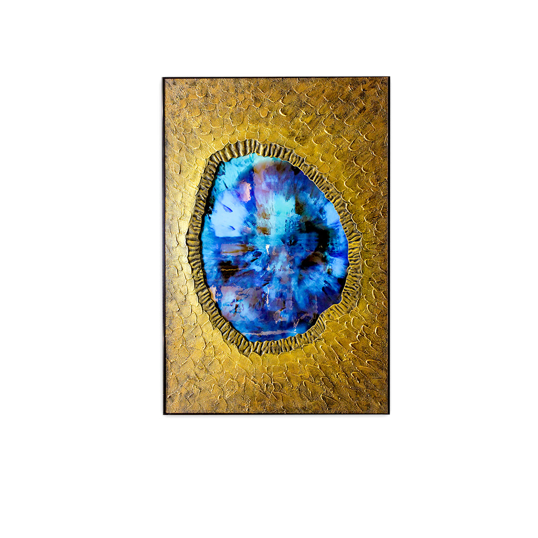 Abstract Blue & Gold Wall Frame IDC240-A10