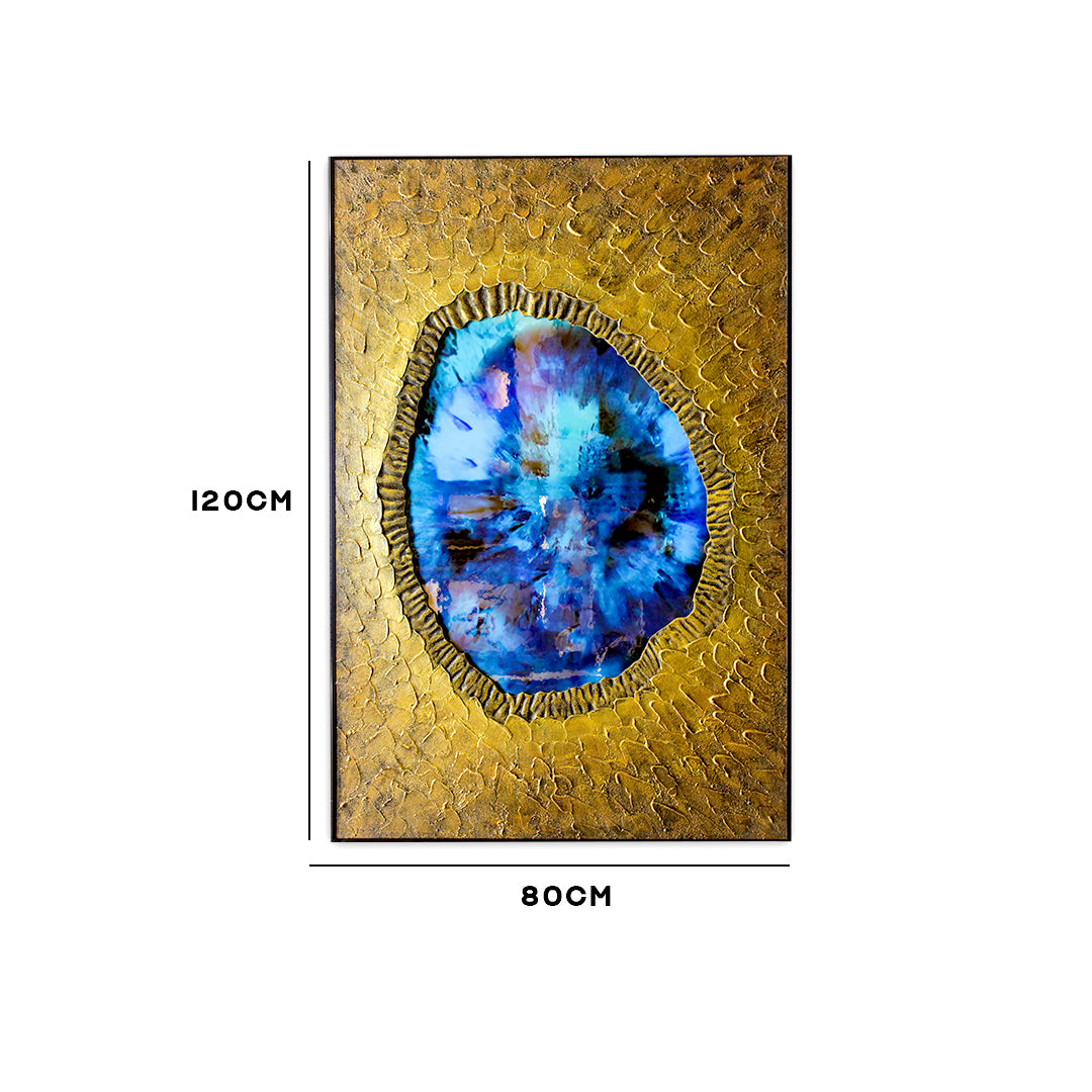 Abstract Blue & Gold Wall Frame IDC240-A10