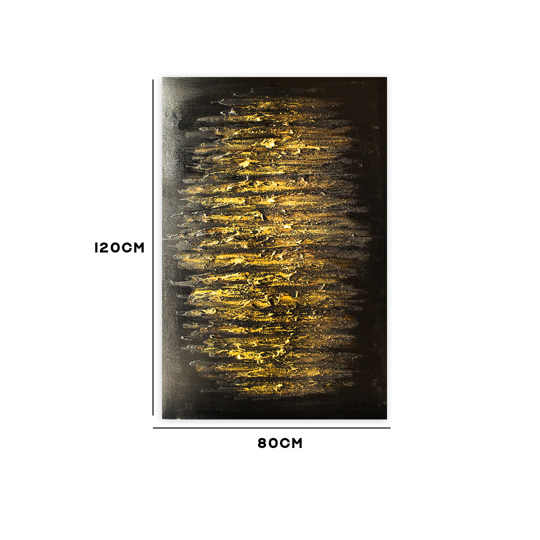 Black & Gold Abstract Textured Wall Frame IDC240-A7