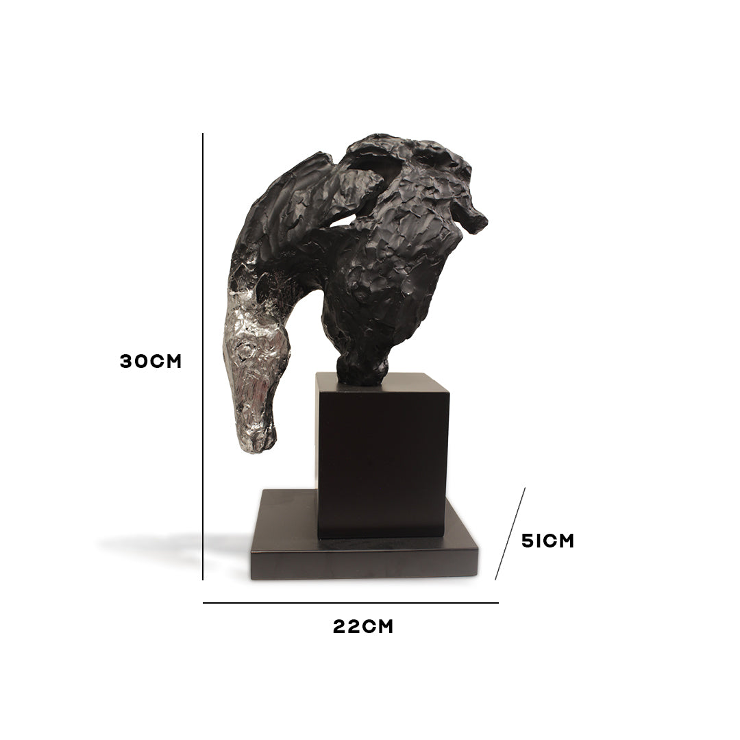 Rugged Beast Head Statue - Black IDC244-A23
