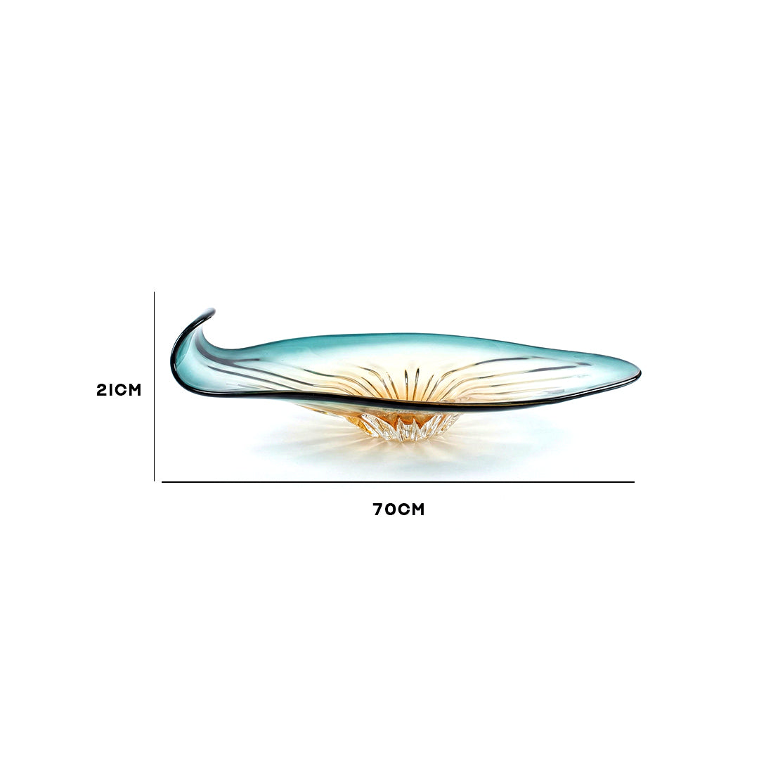 Celestine Wave Glass Showpiece IDC67-A134