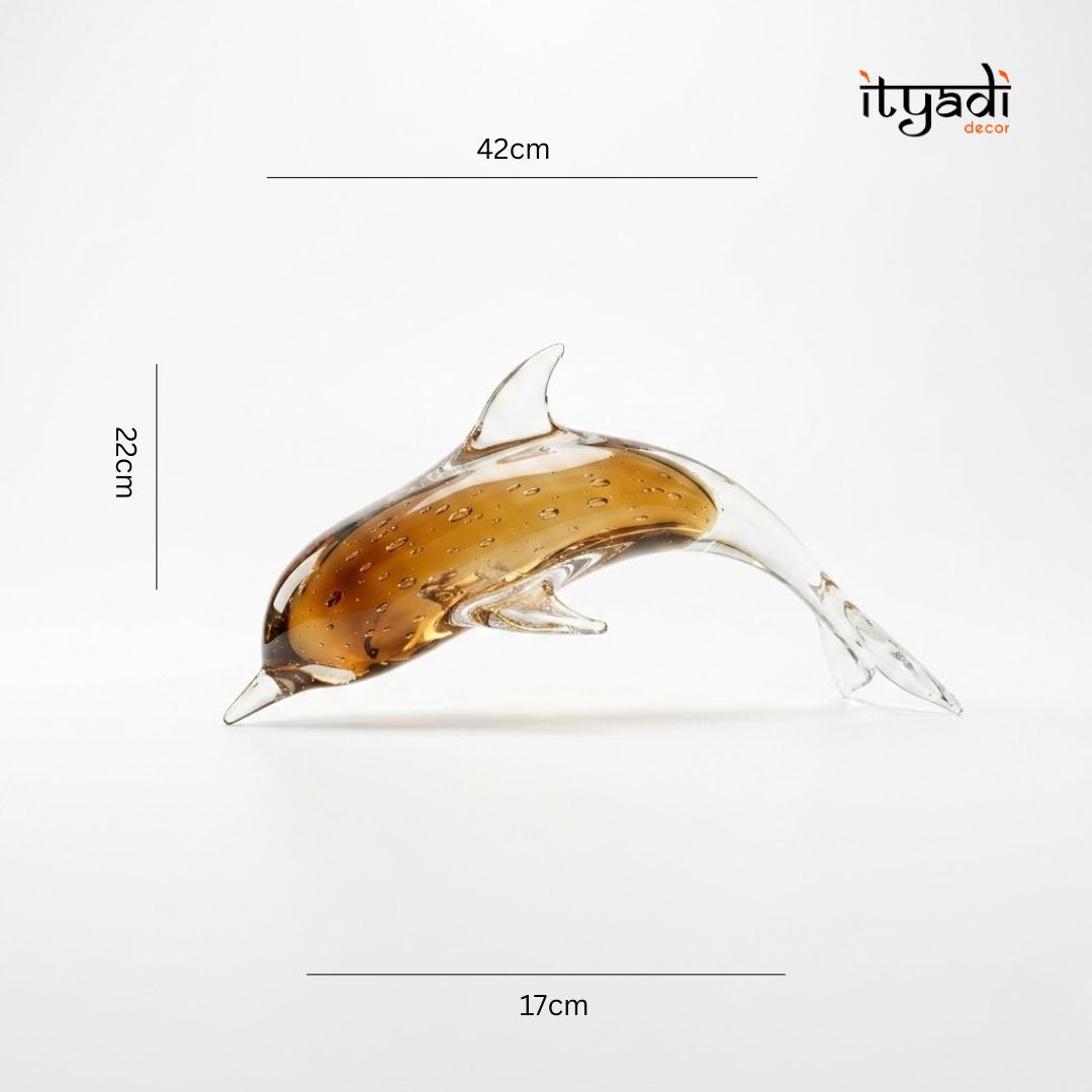 Glass Dolphin Showpiece IDC67-A187