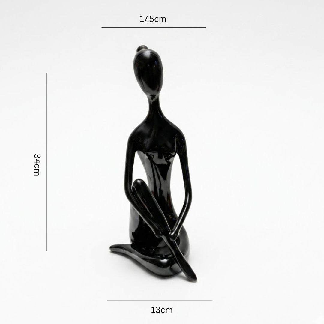 Black Abstract Sitting Lady Showpiece IDC71-A210