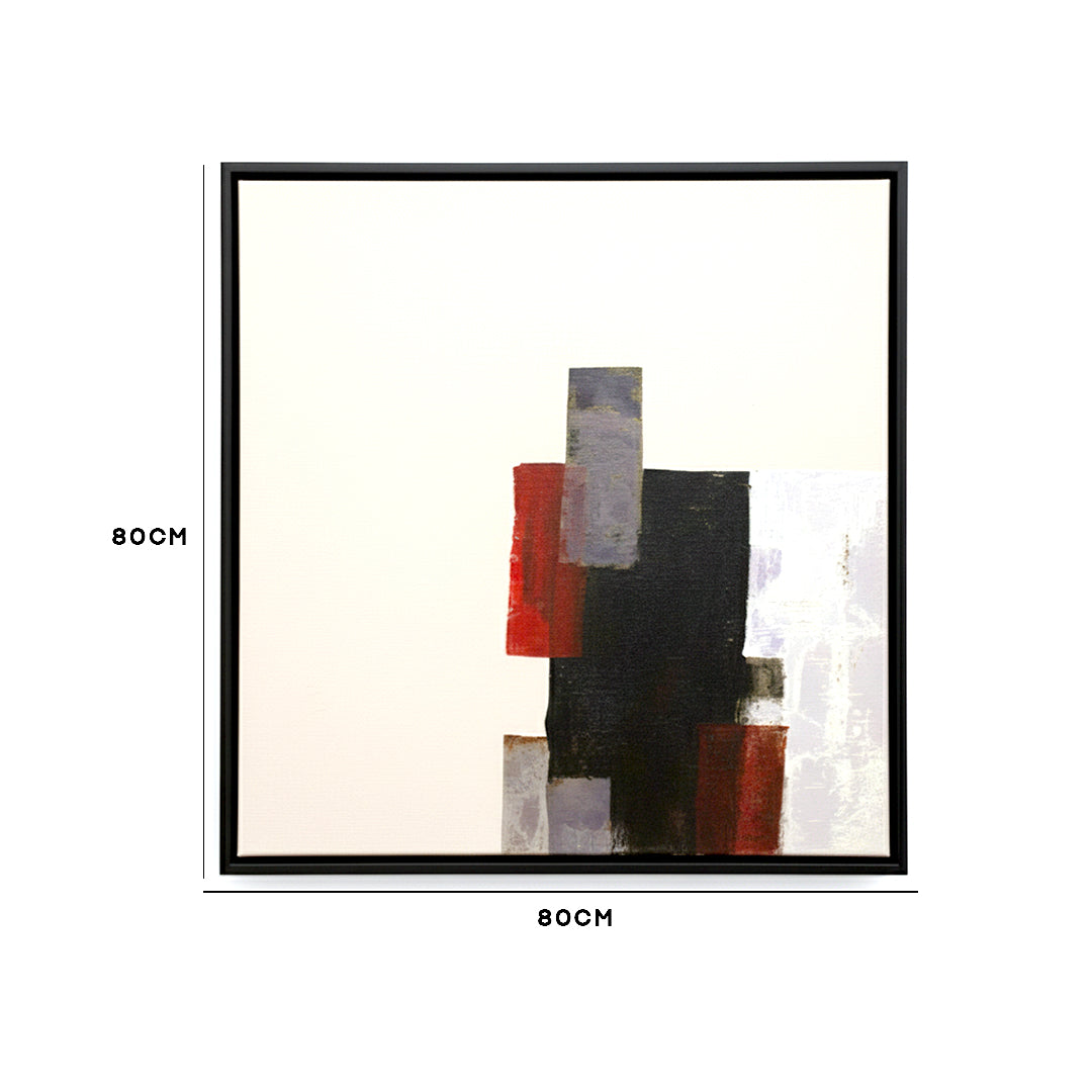 Abstract Red & Black Geometric Wall Frame IDC62-A112
