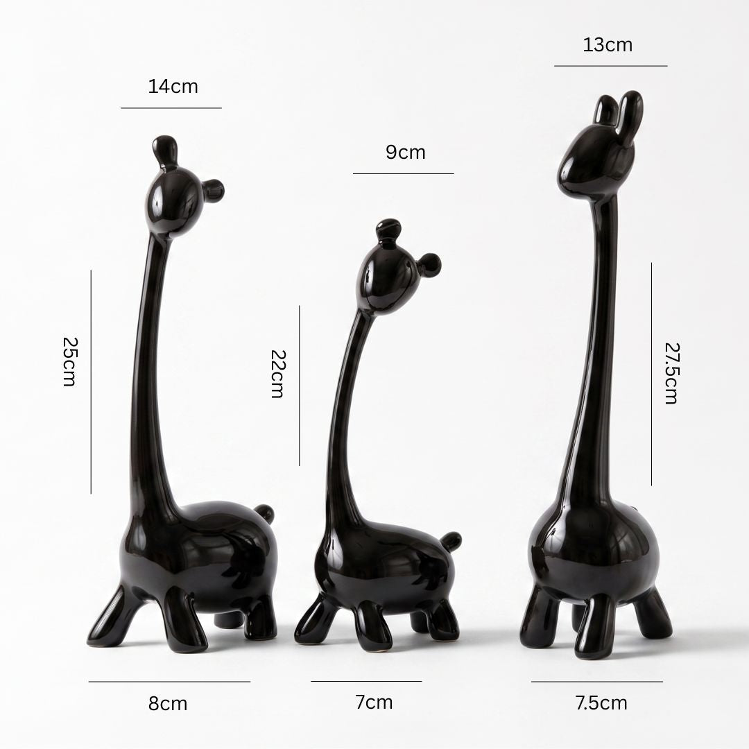 Black Giraffe Figurine Set IDC71-A204
