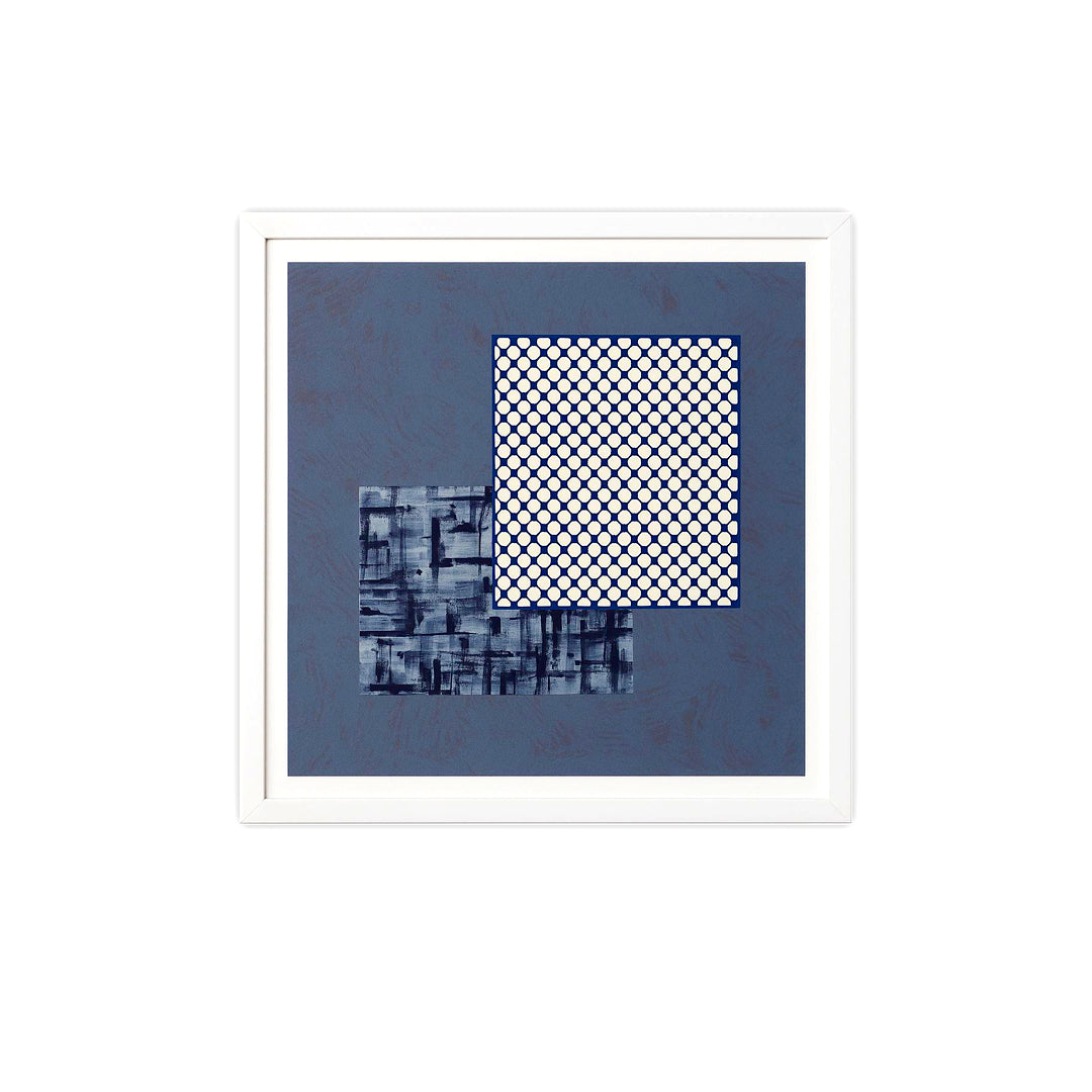 Blue Checkered Abstract Wall Art ID22-316