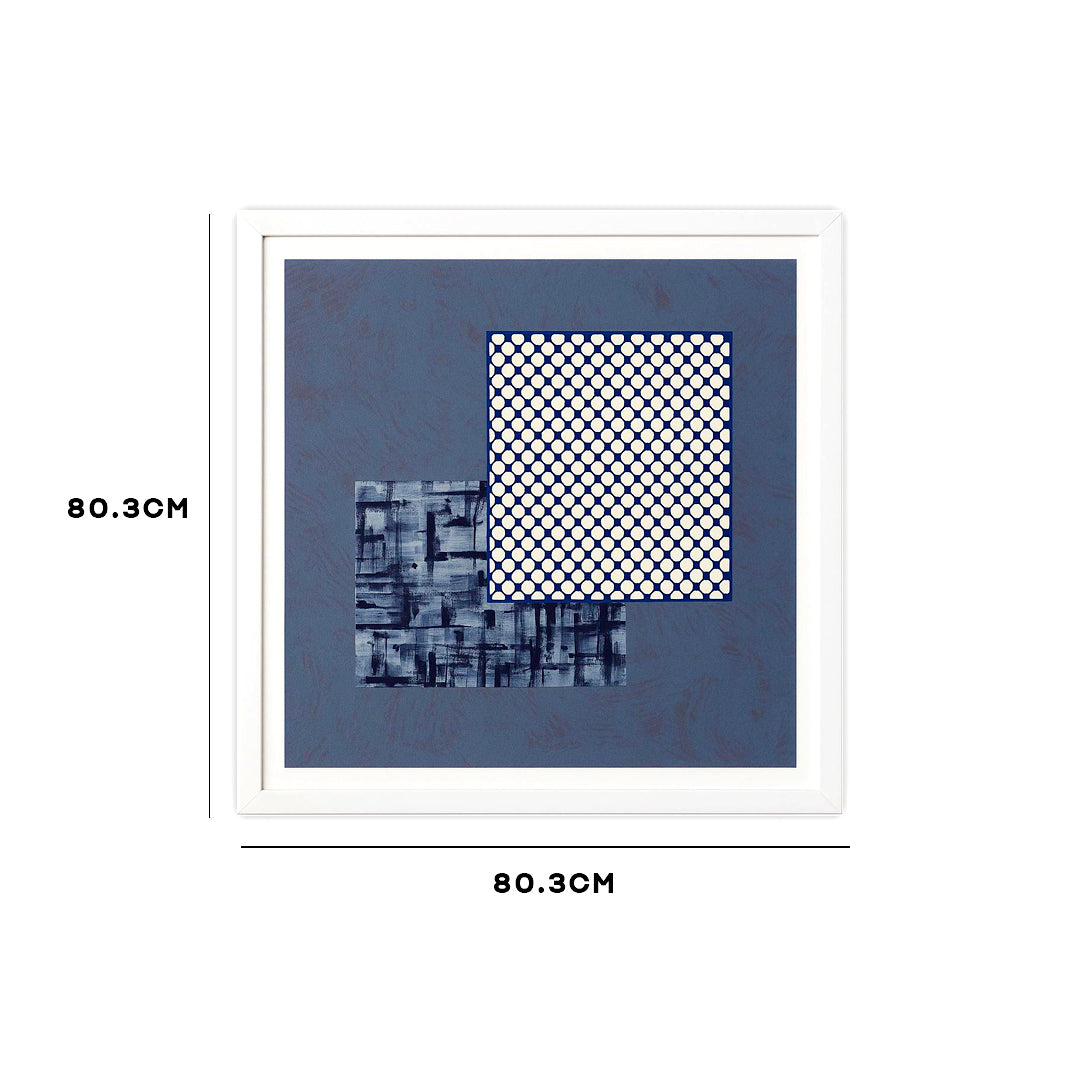 Blue Checkered Abstract Wall Art ID22-316