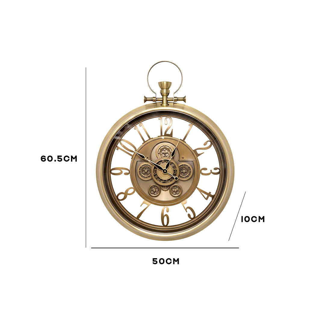 Classic Pocket Watch Style - Hanging Wall Clock - Gold IDC214-A17