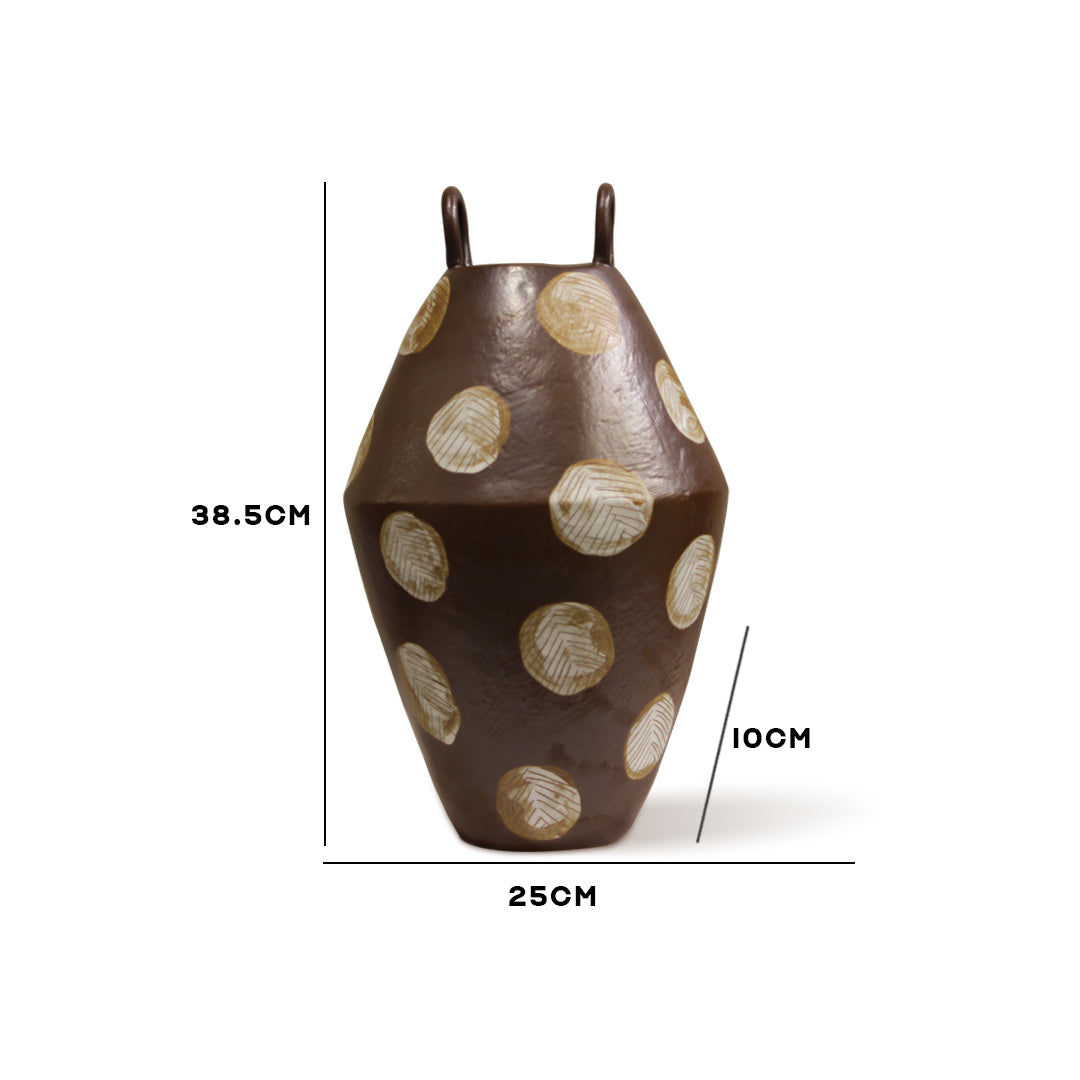 "Cocoa Dot" Geometric Ceramic Vase IDC243-A27