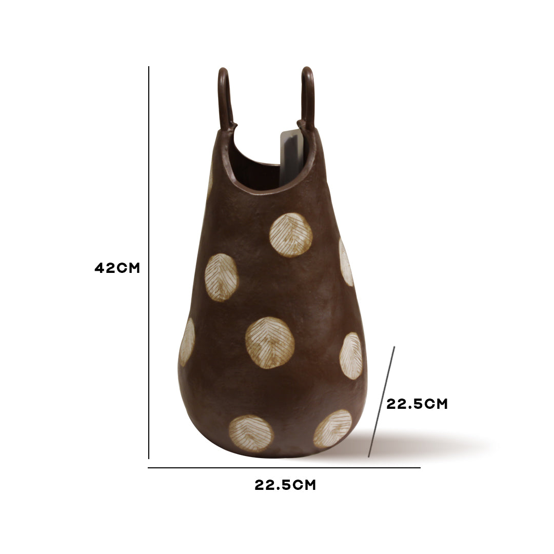 "Cocoa Dot" Artisan Tote Vase - IDC243-A26