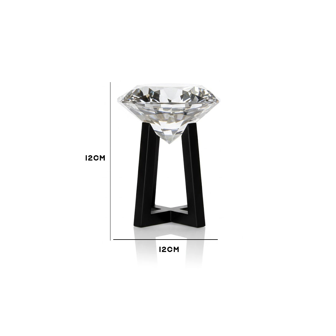Diamond Crystal Bowl Showpiece on Black Stand IDC136-A35