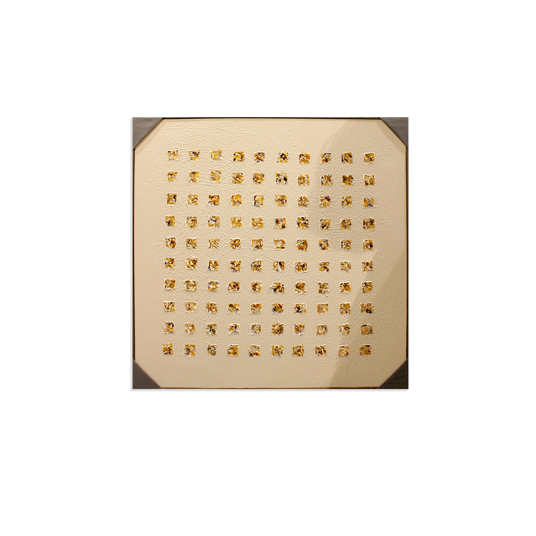 Golden Grid Square Textured Wall Frame IDC58-A1