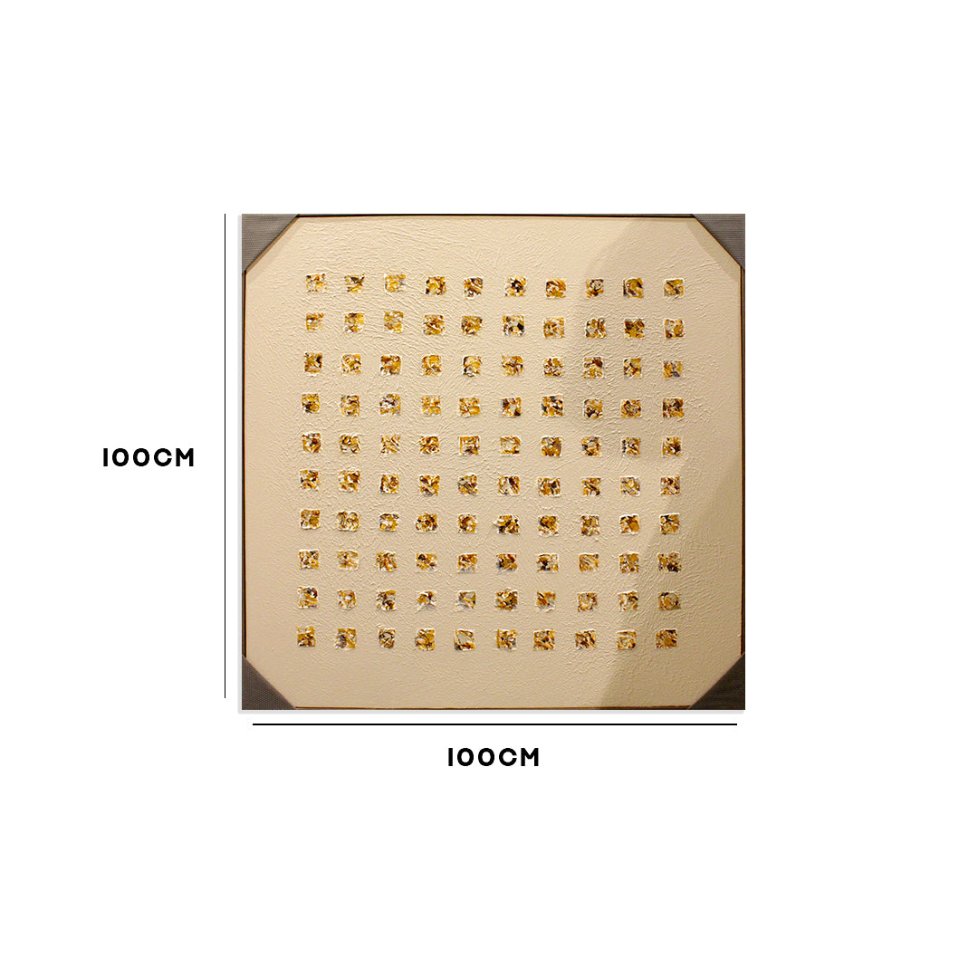 Golden Grid Square Textured Wall Frame IDC58-A1