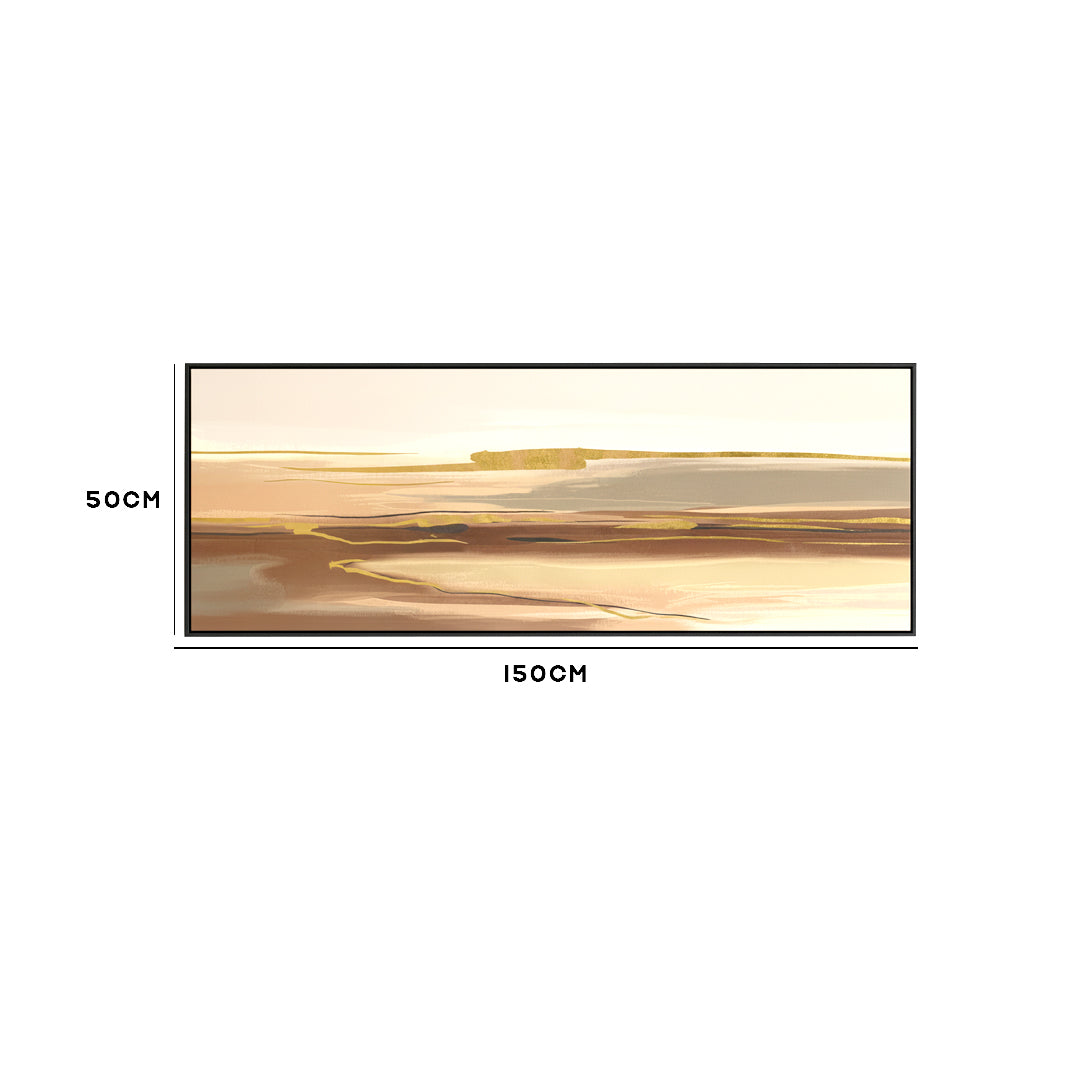 Golden Horizon Abstract Landscape Wall Frame IDC62-A117