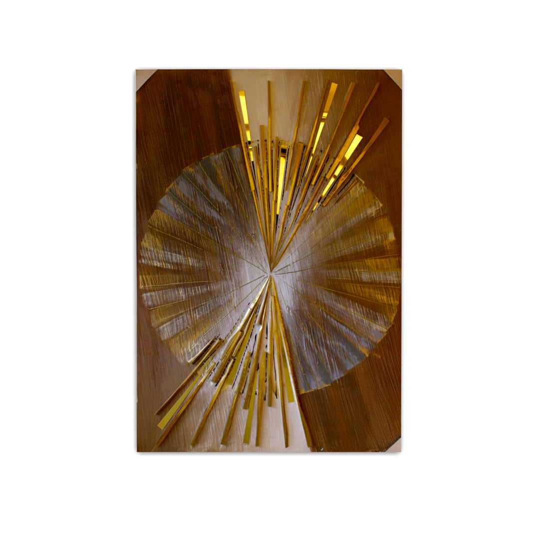 Golden Radiance: Sunburst Abstract Wall Frame IDC121-A1