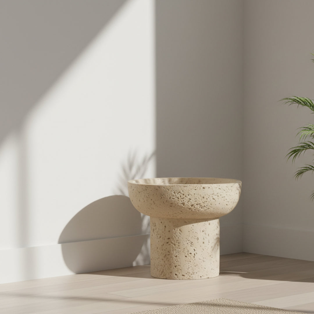 Large Stone Pedestal Bowl Showpiece IDC233-A19