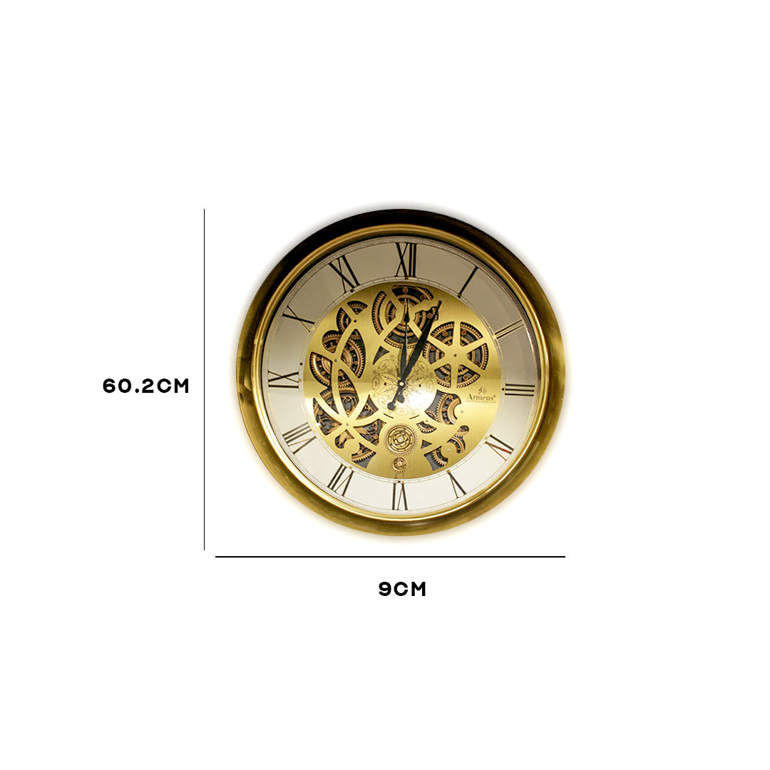 Modern Skeleton Wall Clock - Gold IDC214-A12