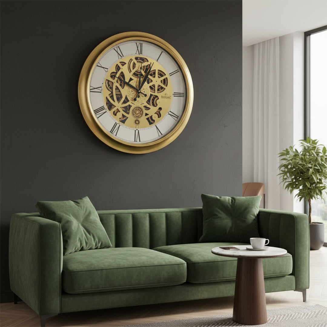 Modern Skeleton Wall Clock - Gold IDC214-A12