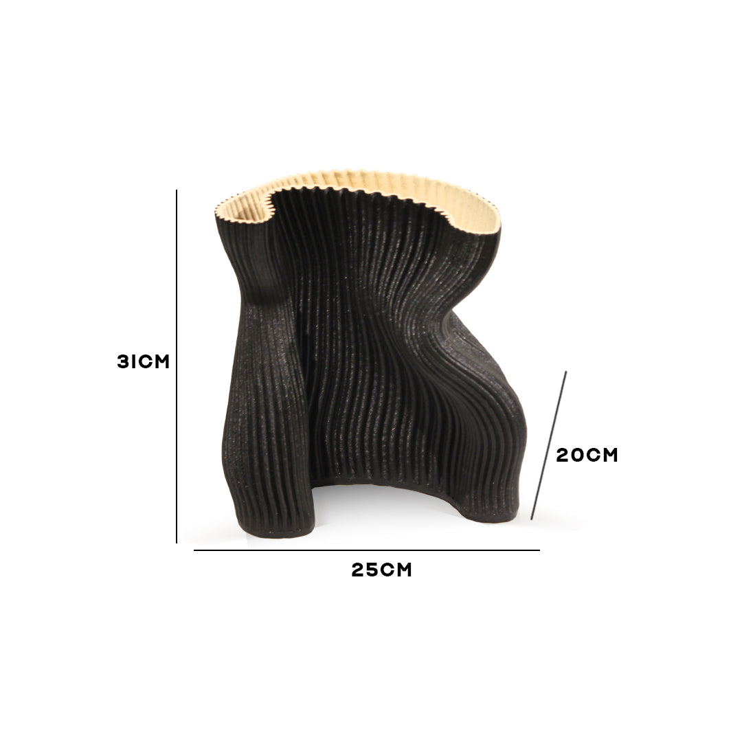 "Pleated Bodice" Sculptural Ceramic Vase - Large - IDC243-A16