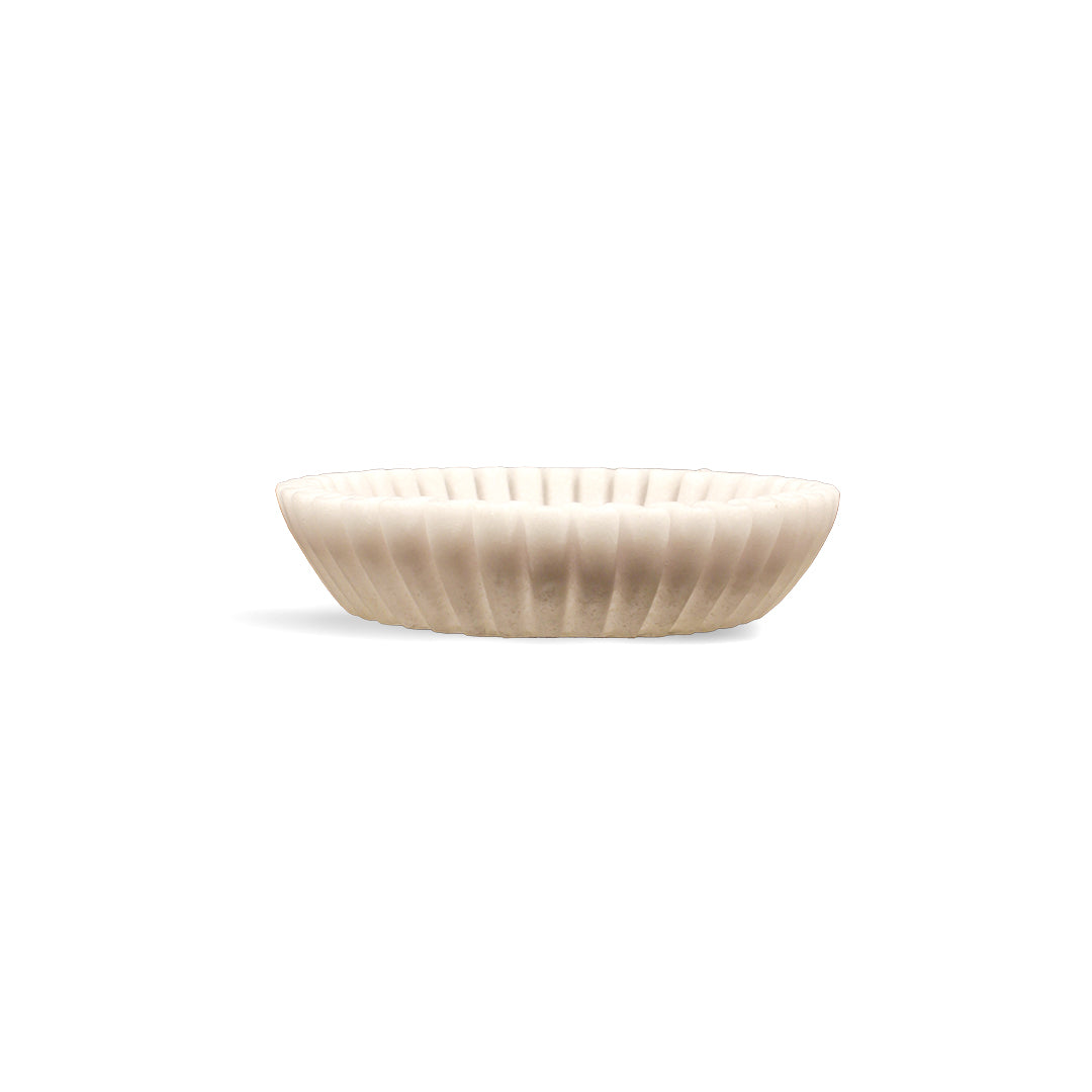 Pleated White Ceramic Platter Centerpiece IDC232-A6