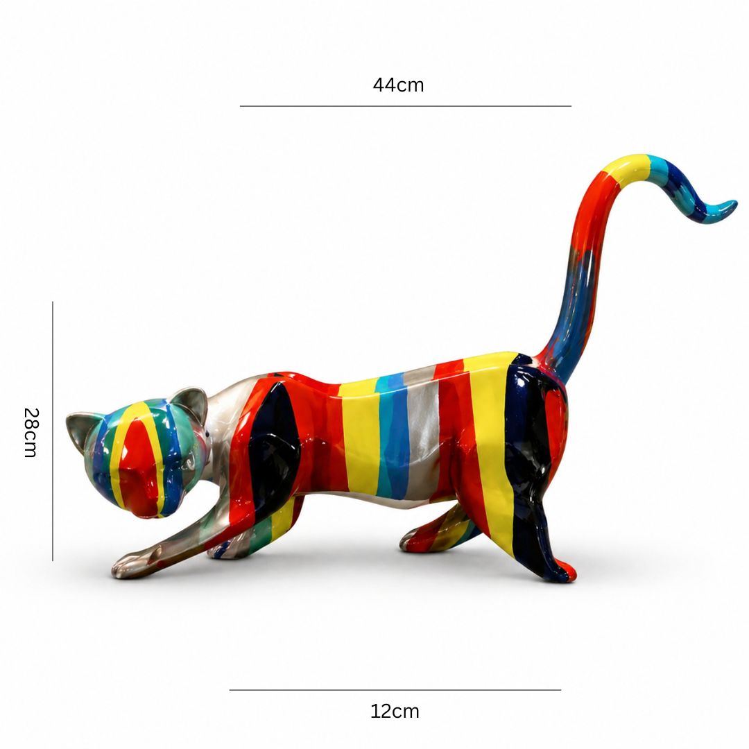 Multicolor Cat Sculpture Showpiece IDC71-A227