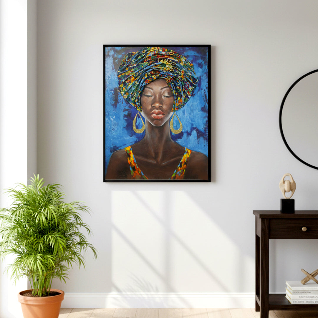 Elegant African Woman in Blue IDC121-A6