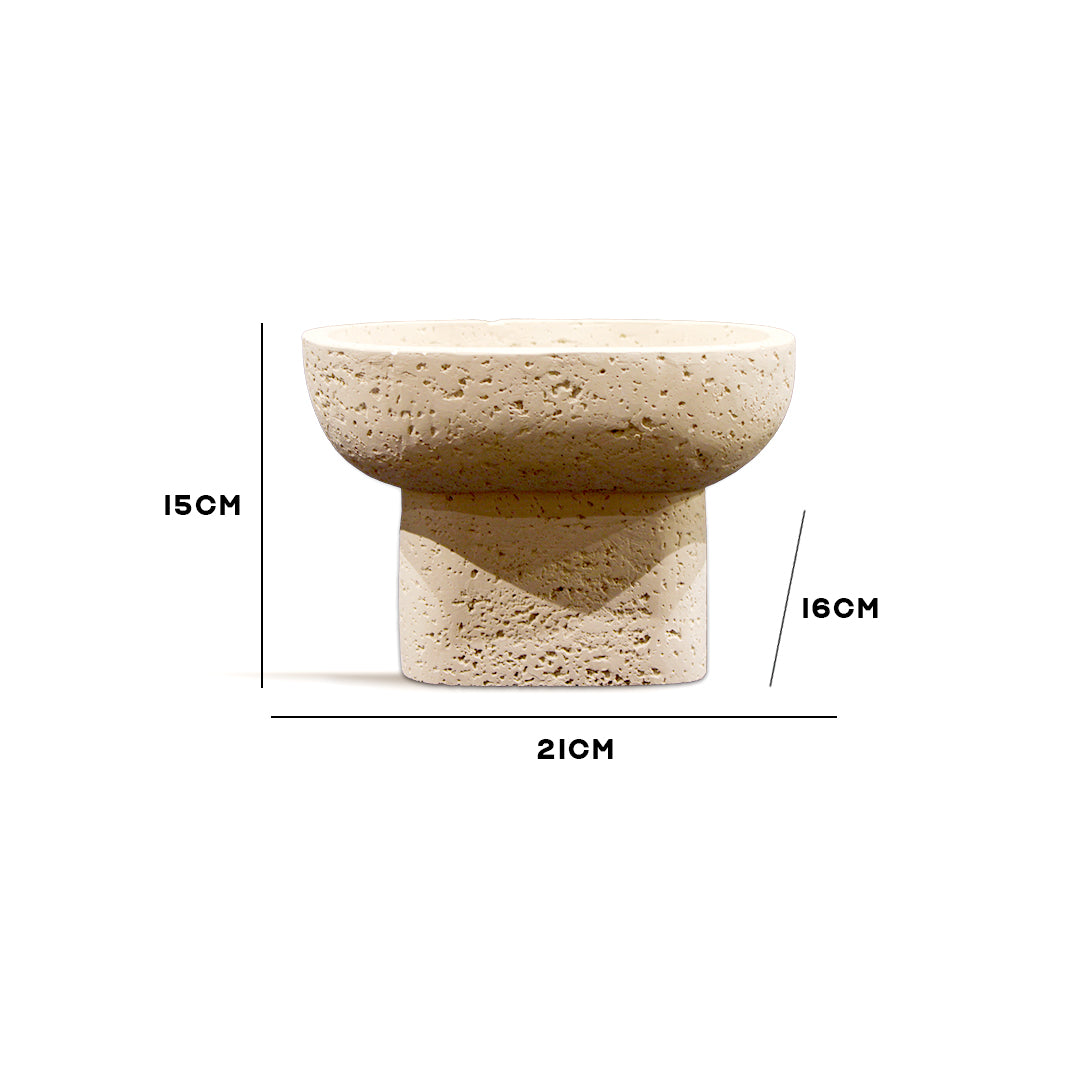Small stone Pedestal Bowl Showpiece IDC233-A18