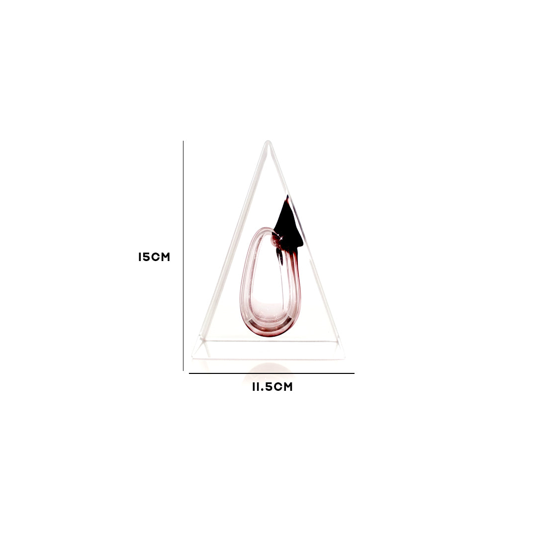 Triangular Crystal Glass Sculptural Vase IDC67-A126
