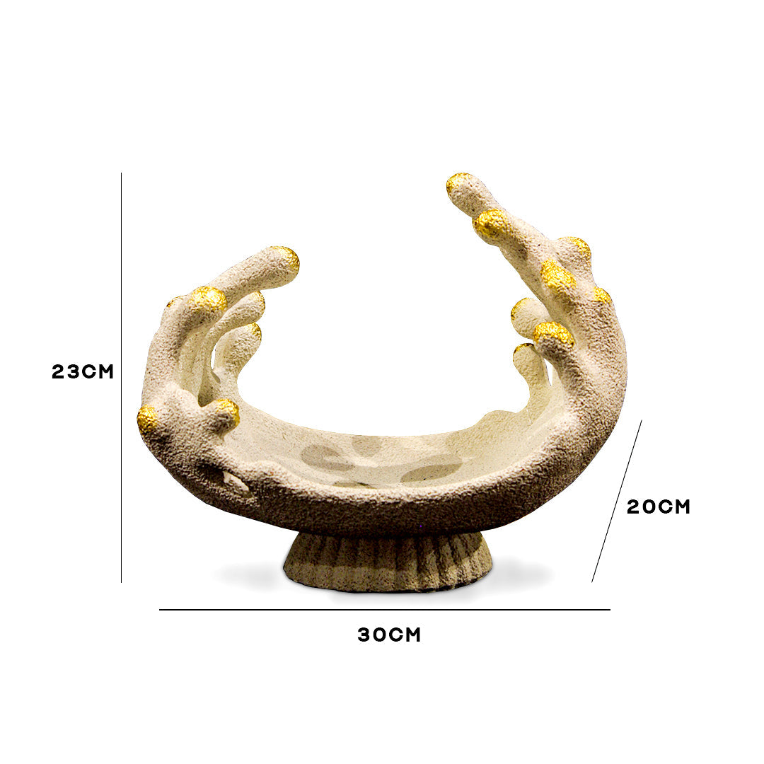 White Ceramic Showpiece with Gold Accents IDC232-A1