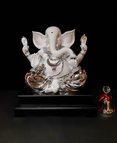 Silver and White Ganesha - Large ID6-3