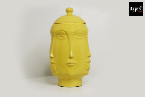 Face Ceramic Jar - IDA29- 9