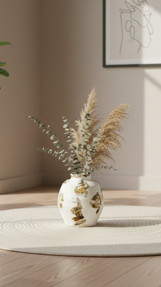 "Wabi-Sabi Earth" Rustic Ceramic Vase Large IDC243-A3