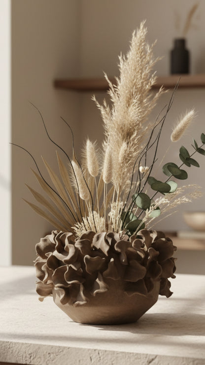 "Terra Petal" Sculptural Display Bowl Showpiece - IDC243-A35