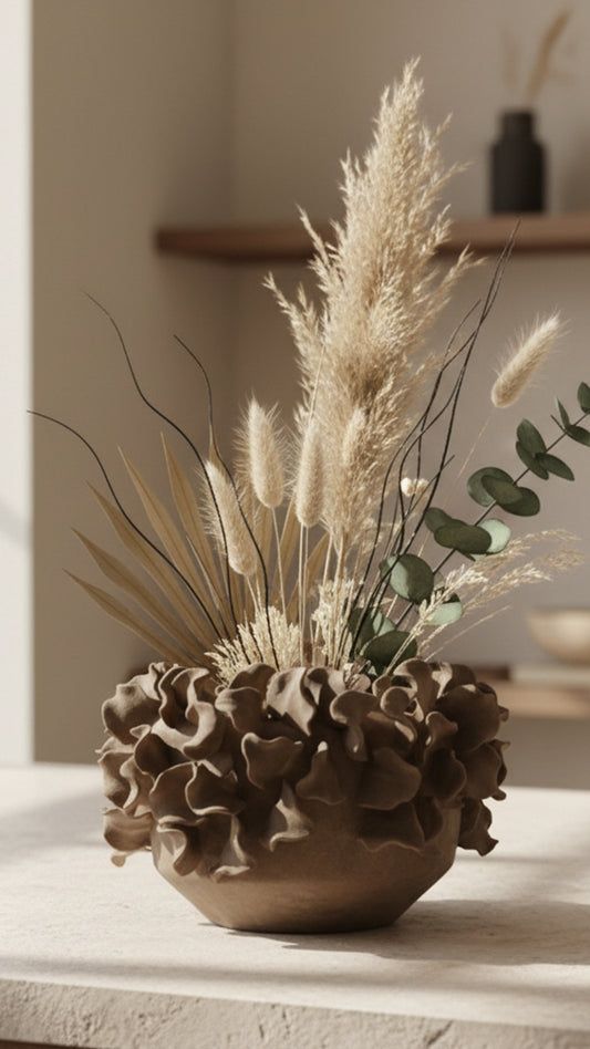 "Terra Petal" Sculptural Display Bowl Showpiece - IDC243-A35