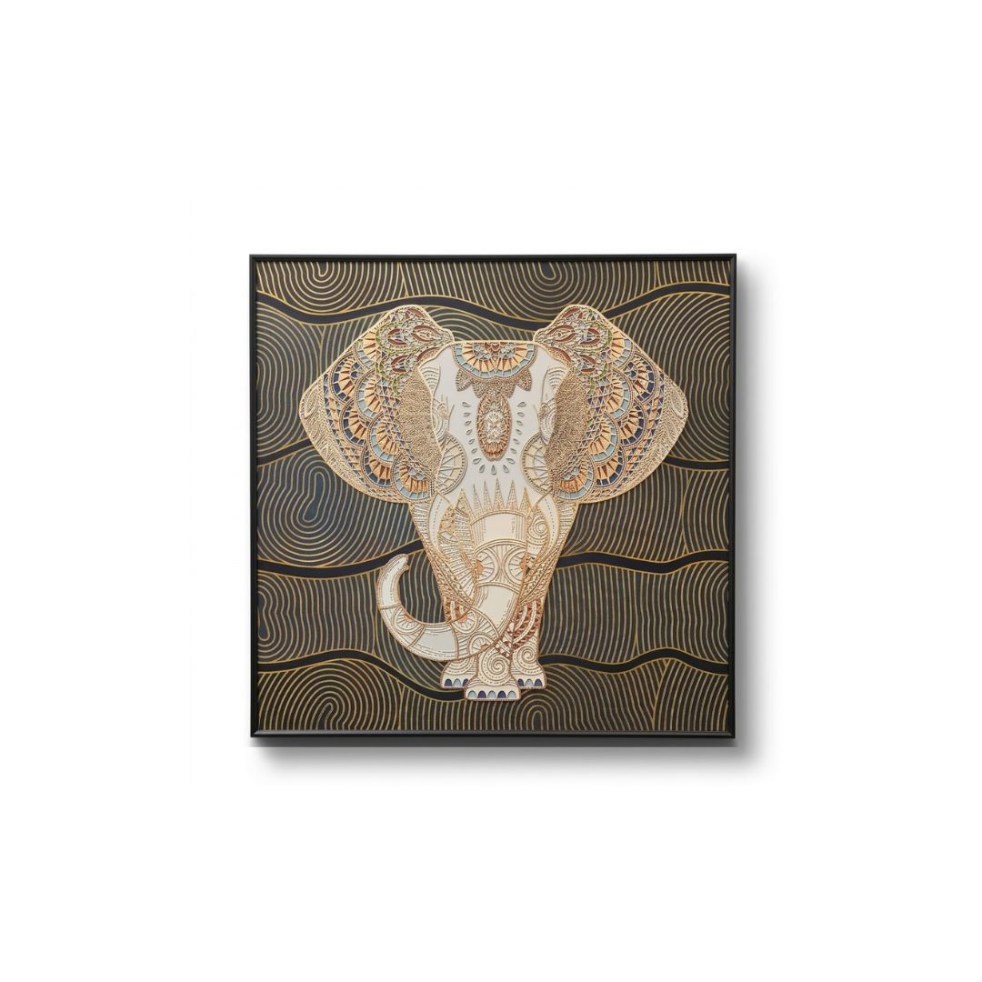 Elephant Motif Framed Wall Art IDC118-A10
