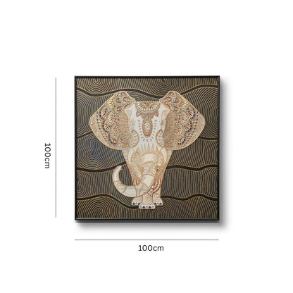 Elephant Motif Framed Wall Art IDC118-A10