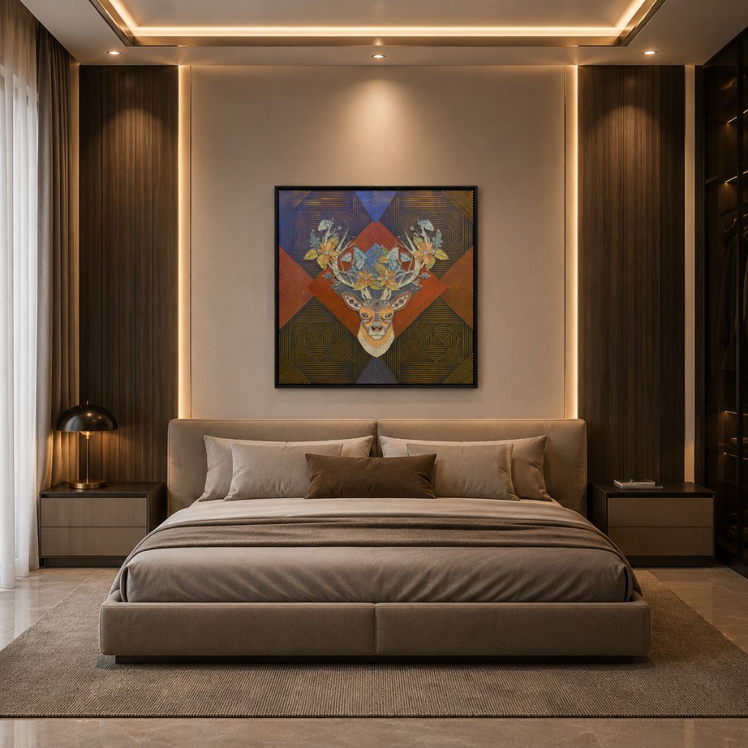 Deer Head Framed Wall Art IDC118-A11