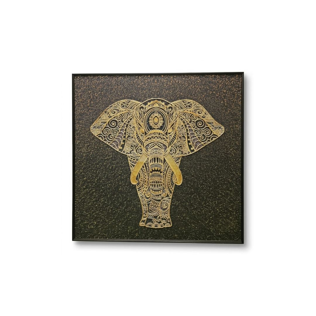 Gold Elephant Mandala Framed Wall Art IDC118-A12
