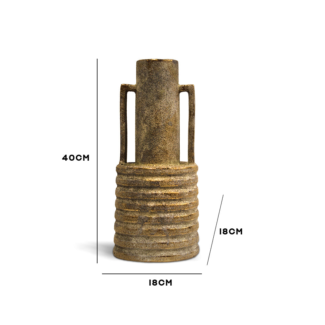 Stone Finish Double Handle Vase Large IDC179-A54
