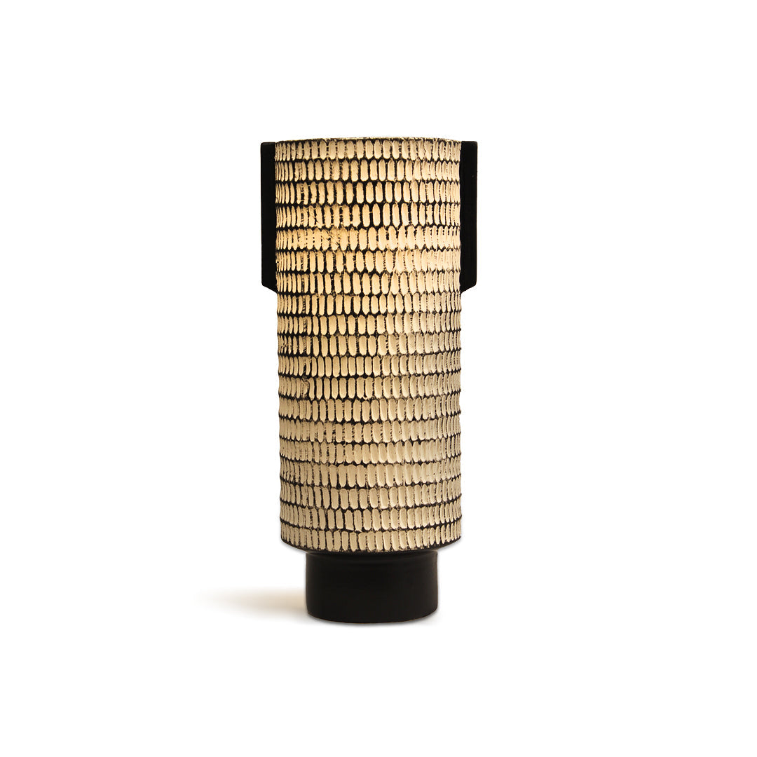 Black & White Checkered Textured Vase - LargeShowpiece IDC179-A56