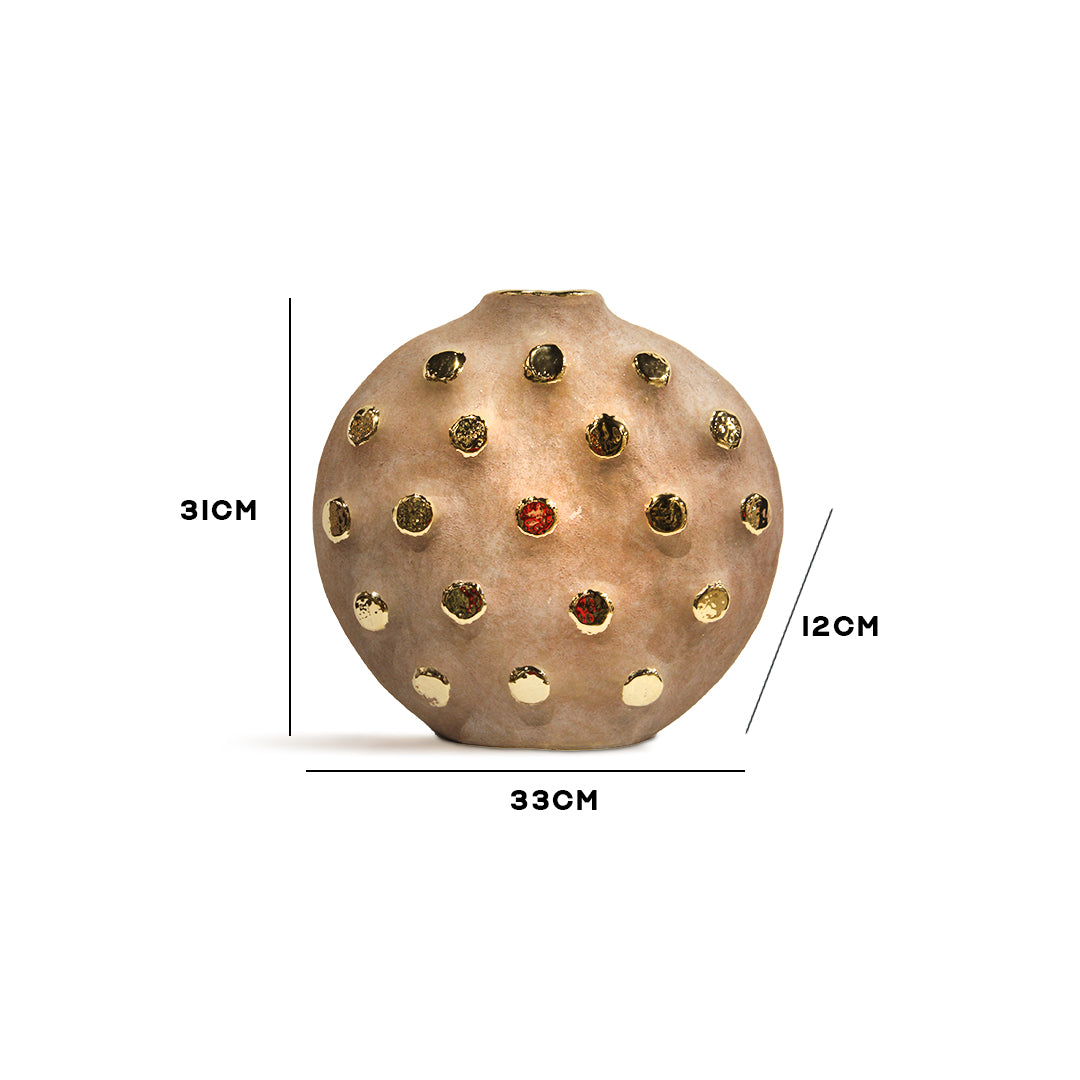 Ceramic Vase with Golden Studs - IDC179-A58