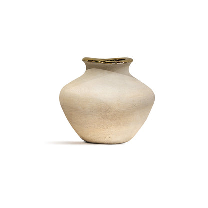 White Ceramic Vases with Gold Rim -IDC179-A60