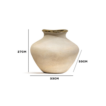 White Ceramic Vases with Gold Rim -IDC179-A60