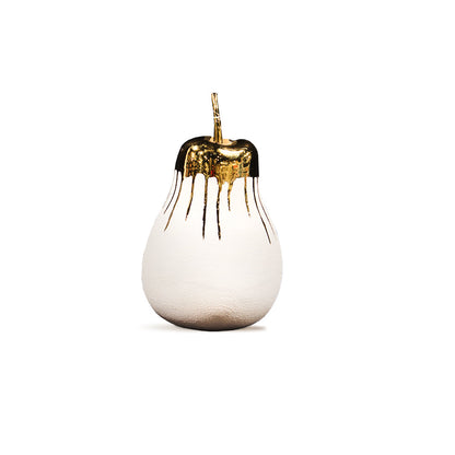 White Pear Accents with Gold Drip Large Showpiece IDC179-A64